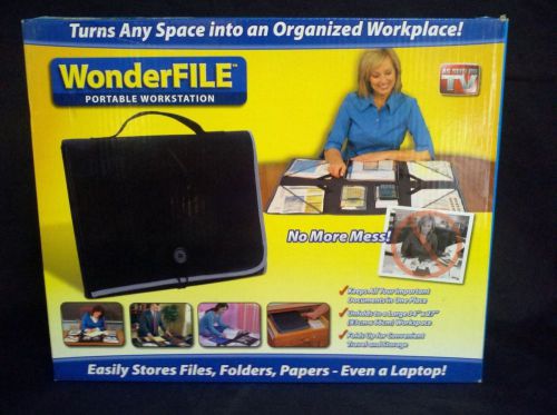 WonderFile Portable Laptop Notebook Tablet WorkStation Black File Organizer