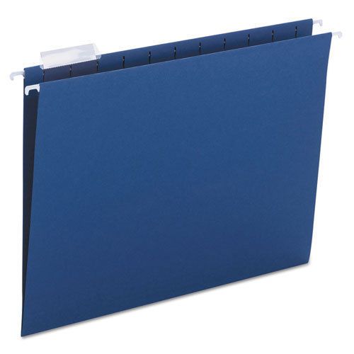 Hanging File Folders, 1/5 Tab, 11 Point Stock, Letter, Navy, 25/Box