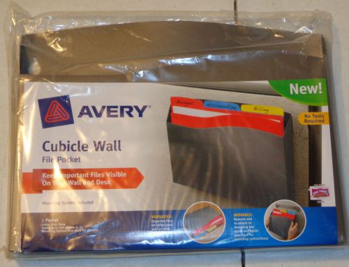 Avery Cubicle Wall File Pocket, 12 1/2 x 1 3/8 x 9 1/2, Gray - AVE73516