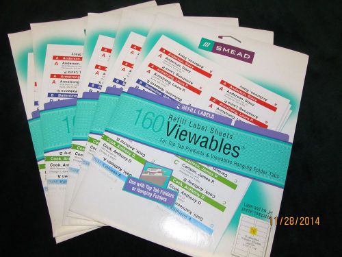 5 Packs Smead Viewables Color Labeling System, Label Pack Refill, 800 labels LOT