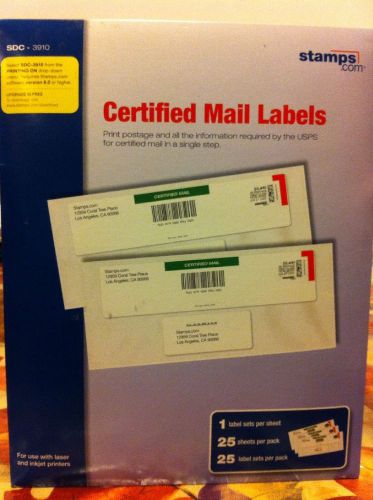 Stamps.com Forms SDC 3910 Certified Return Receipts Label Forms