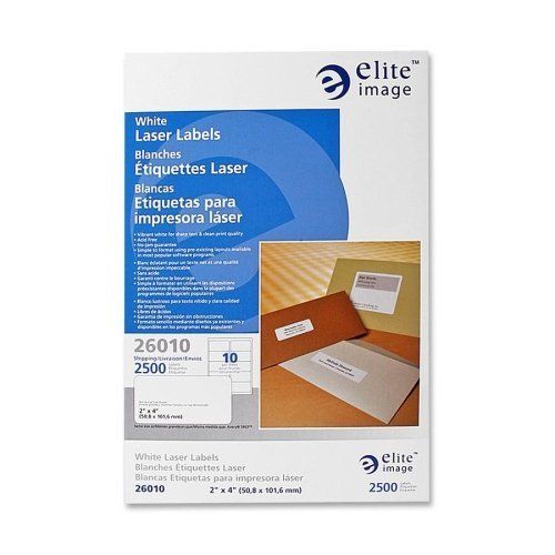 Elite Image Shipping Laser Label - 2&#034; Width X 4&#034; Length - 2500 / Pack (eli26010)