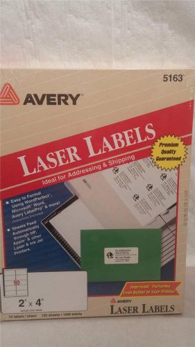 Avery Laser Labels 5163 Box of 1000  BRAND NEW