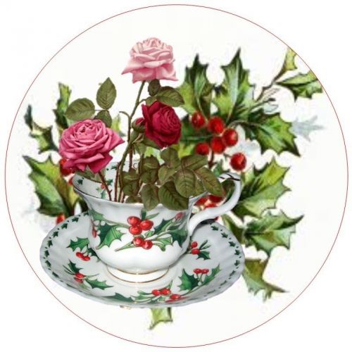 30 Personalized Return Address Labels Teacup Christmas Buy3 get1 free(fx31)