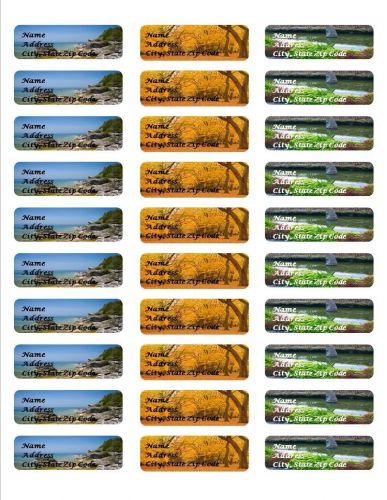30 Personalized Return Address Nature Inspired Labels (nx11)