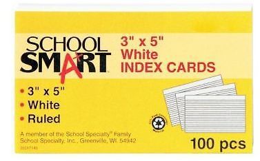 Heavyweight ruled index cards 4 x 6 pack of 100 white 088710 for sale