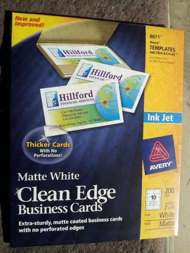 Avery Matte White Clean Edge Business Cards 8871, 200 cards