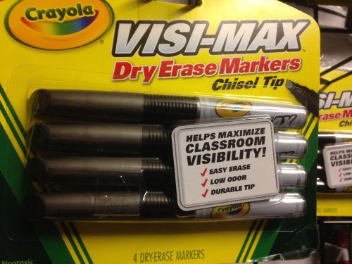 4 Pack Crayola Visi-Max Dry Erase Markers NIP  Low Odor Chisel Tip School Supply