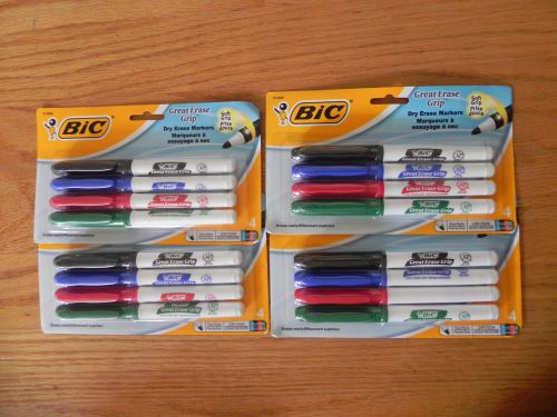 16 BIC Dry Erase Markers (4X 4pk.) Assorted colors-Fine poin- low odor-Soft Grip