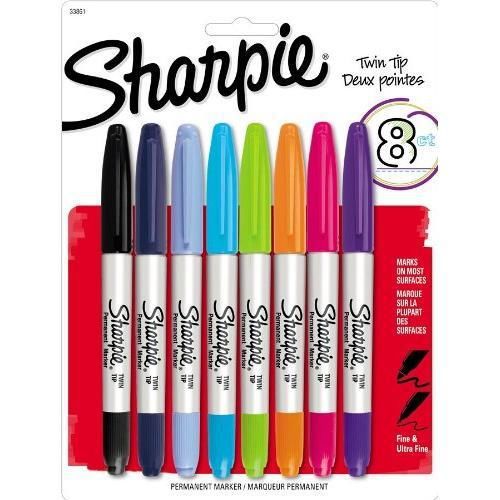Sharpie Twin Tip Assorted 8 Pack New