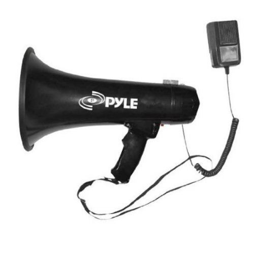Professional megaphone pyle-pro pmp43in 40w bullhorn siren &amp; 3.5mm aux-in music for sale