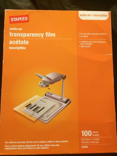 Staples 100 Pack Transparency Film for Inkjet Printers FREE SHIPPING