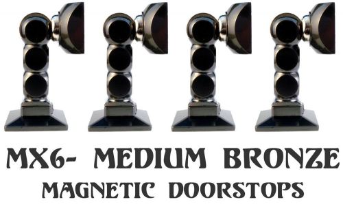 Lot of 4 ~ mx-6 medium bronze *magnetic* door stops ~commercial grade quality~ for sale