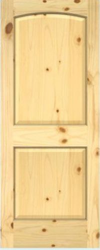 2 PANEL ARCH TOP KNOTTY PINE STAIN GRADE SOLID CORE INTERIOR WOOD DOORS - 6&#039;8 HT