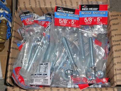 5/8&#034; x 5&#034; red head wedge anchors 50 pieces for sale