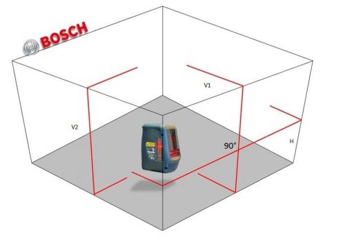 New bosch gll 3x pro self leveling laser 3 lines cross line + vertical line for sale