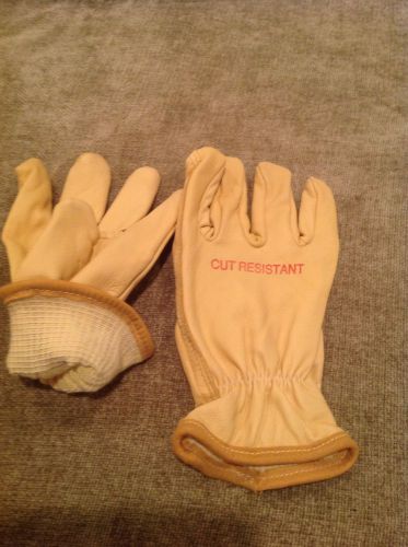 Work gloves leather cut resistant for sale