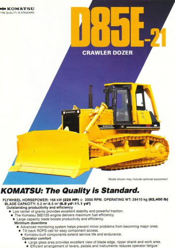 Komatsu D85E-21 Crawler Dozer Brochure and Specifications