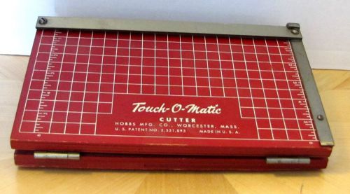 Paper Cutter Touch-O-Matic Press down spring action Hobb&#039;s Mfg Mass Mid Century