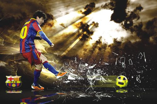 2X 12&#034;x18&#034; Pin-Up Paper Art Print Poster Lionel Messi Fc Barcelona 80