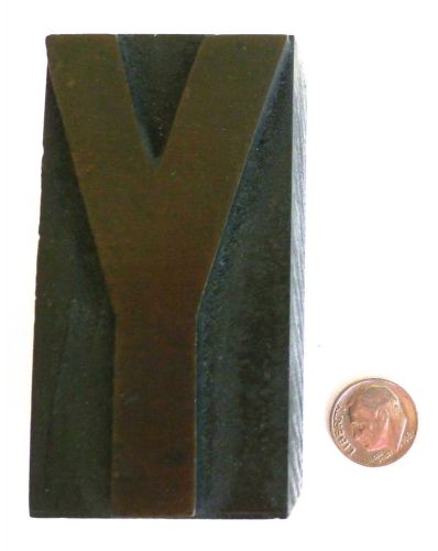 ANTIQUE WOOD TYPE LETTERPRESS LETTER - SIZE MEDIUM- LETTER Y -  REALLY NICE!