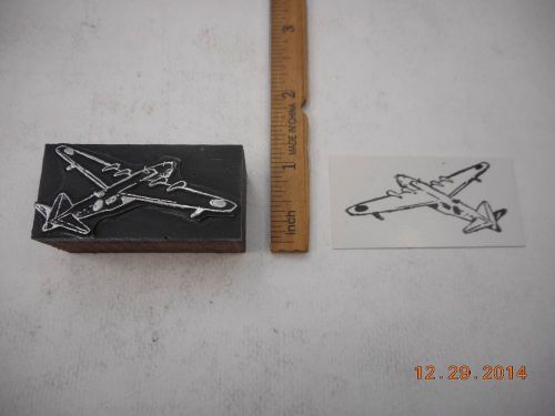 Letterpress Printing Printers Block, Aircraft, Flying Airplane