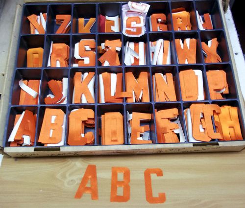 3 Inch Normal Cut  Sew On Tackle Twill Letters  Orange              #a1