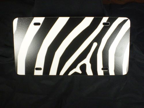 6X12 License Plate Blank BLACK/WHITE ZEBRA