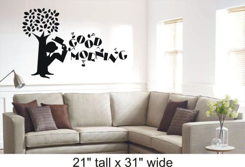 Tree - says good morning wall art decal vinyl sticker mural decor-fa310 for sale