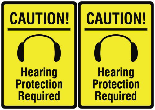 Caution Hearing Protection Required New Signs Set Of Two Ear industrial Sign USA