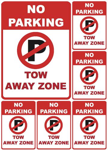 No parking tow away zone parking lot 6 pack information sign warning signs s19 for sale