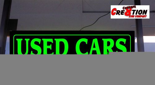 LED Light Box Sign- USED CAR DEALER 46&#034;x12&#034;- 8 color choice Neon/banner Altern.
