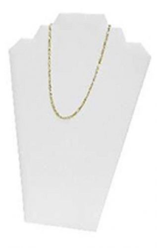 JEWELERS White LEATHERETTE  PADDED NECKLACE EASEL Square neck DESIGN New L@@k