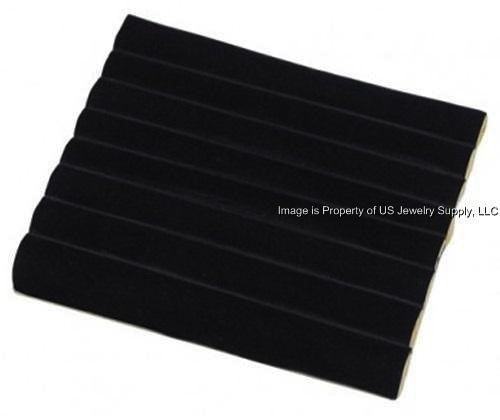 6 Black Velvet 7 Row Tufted Ring Display Organizer Storage Liner Inserts