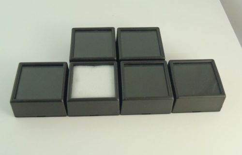 6PC SET 1-1/2&#034;x3/4&#034; Square Glass Top Gem Box storage/display gold/gems/coins