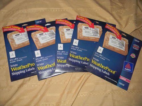 new avery weatherproof shipping labels 100 labels 5 1/2x 8 1/2 15516