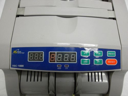 Royal sovereign bill counter w/digital display &amp; counterfeit detection rbc-1000 for sale