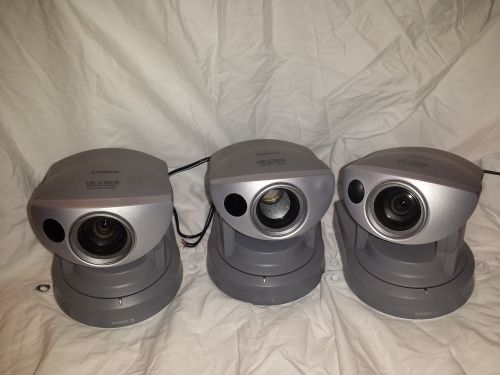3 canon vc-c50ir 1/4&#034; ccd communication camera w/ pan/tilt/zoom ptz for sale