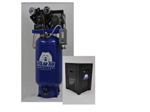 Brand new polar air 10 hp single phase v4 120 gallon air compressor with dryer for sale