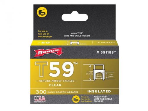 Arrow insulated staples (300) 6x8mm - clear arr591188 for sale