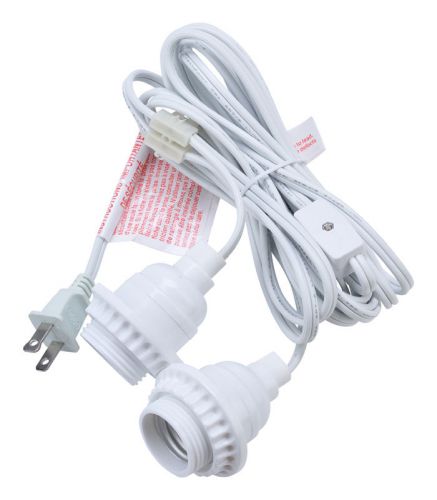 White Double Socket Cord Kit for Lanterns