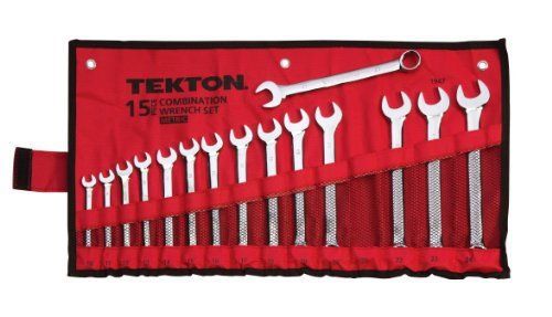 TEKTON 1947 Combination Wrench Set, Metric, 15-Piece New