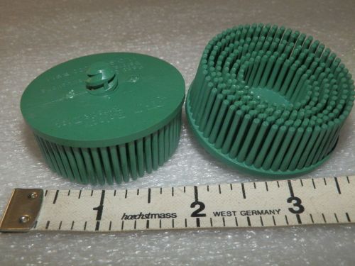 2  each 3M radial Roloc Bristle Disc 2&#034;  green 50 grit 25000 rpm new  ((K8))