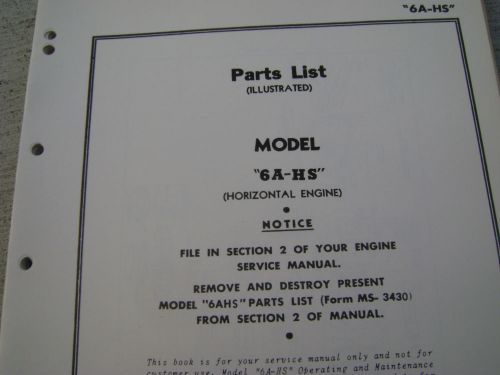 briggs and stratton parts list model series 6 A-HS