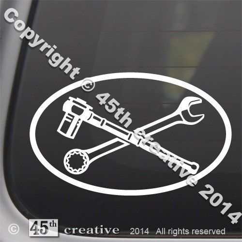 Mechanic Oval Decal - auto car mechanic tools wrench ratchet emblem logo sticker