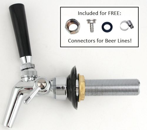 Perlick 650SS Flow Control Faucet + 4&#034; SS Shank Tap Kit - Kegerator Draft Beer