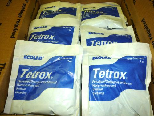 LOT of 65 Ecolab Tetrox 3 oz Powdered Detergent Packets Warewashing
