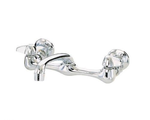 Proplus Commercial Wall Mount Compression Sink Faucet 1/2&#034; Chrome 6&#034; Spout New