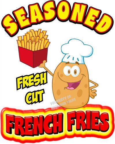 Season French Fries Fresh Cut Decal 8&#034; Fries Concession Restaurant Food Truck