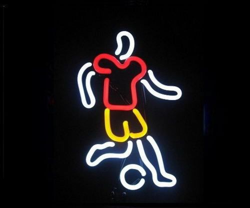 Soccer player neon sculpture for sale